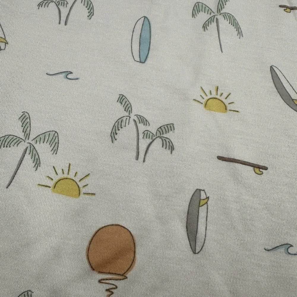 Goumi Kids Tank Top Henley Button Size 10-12 Year All Over Beach Print Vacay NEW